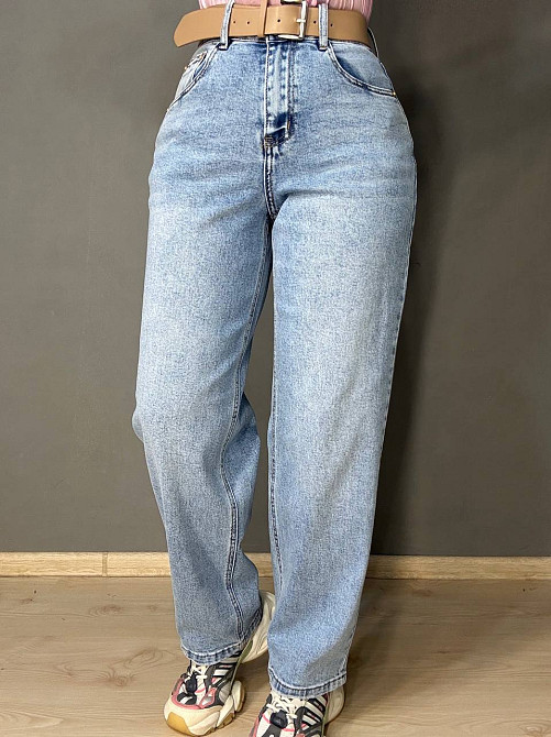 Джинси жіночі Dragon 8332 skater baggy jeans з ременем банани блакитні, блакитний, 29, 29, 84 см, 113 см Київ - фото 14