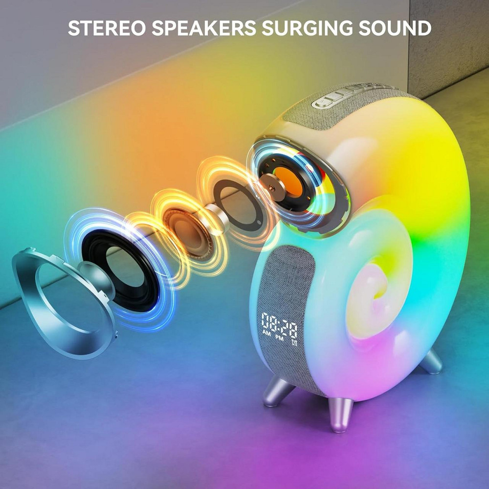 Музична смарт-колонка JOVELL A1 Ракушка: Bluetooth, RGB-підсвітка, будильник, білий шум та HD-звук Київ - фото 2