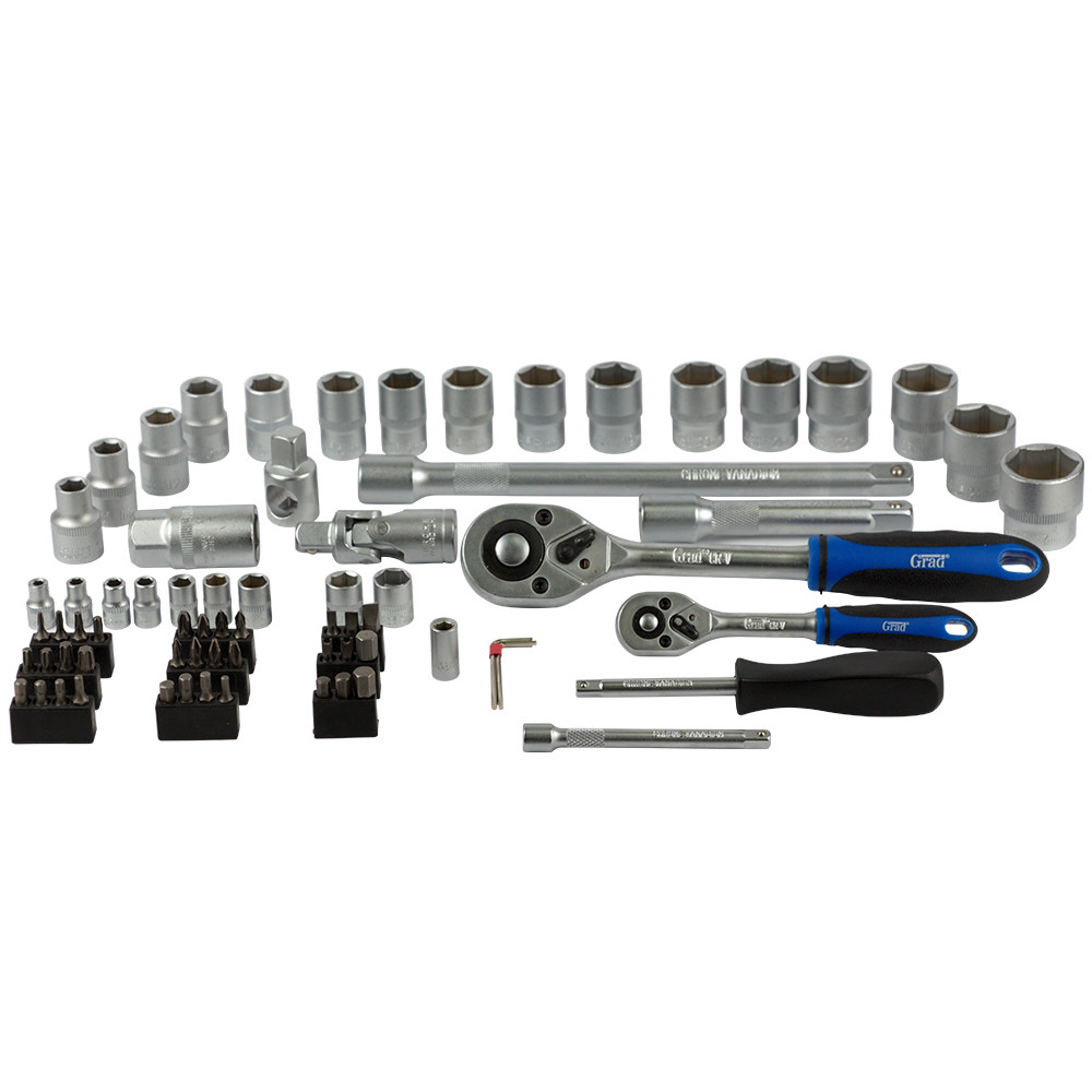Grad Набор насадок торцевых и биты 1/4", 1/2" 72шт Start GRAD (6003145) Коломыя - изображение 6
