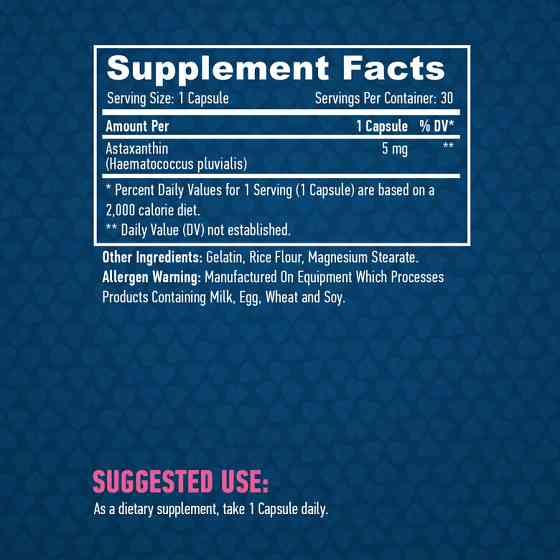 Астаксантин Haya Labs Astaxanthin 5mg 30caps Луцьк