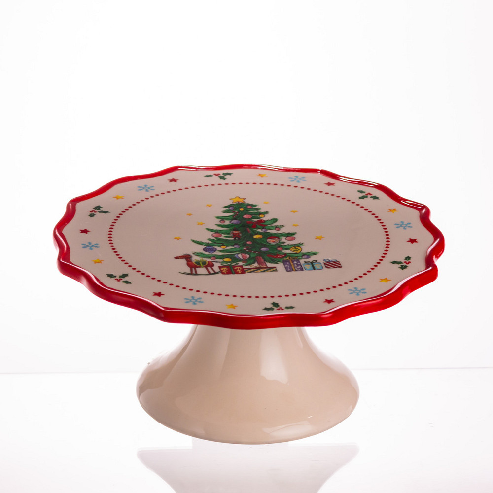 Тортівниця порцелянова на ніжці New Year Ø21 (см) CR-1-6 Коломыя - изображение 1