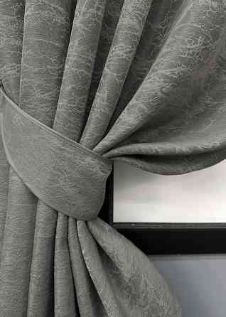 Комплект коротких штор VR-Textil Жакард Viva Marmo № 1785ш Сірий 130х170 см 2 шт (35-0372) Київ