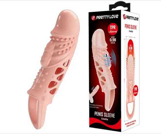 Удлиняющая насадка с вибростимуляцией ( на 2,5 см ) PRETTY LOVE - PENIS SLEEVE Cecelia Sex Aura Киев