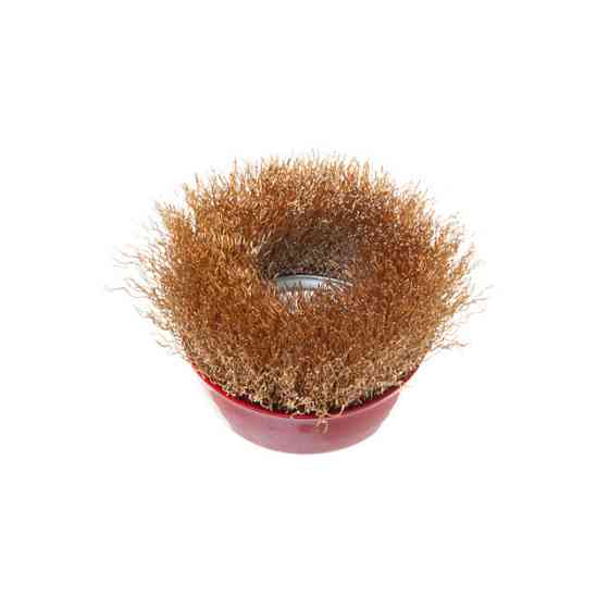 Щітка чашкова, 85 мм, M14, кручений дріт покритий латунню, для КШМ, 8500 об/хв INTERTOOL BT-1086 Киев