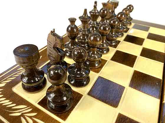 Шахматы, шашки, нарды, шахматная доска для игор 3 в 1 из натурального дерева размер 32х32 см (M) Каменец-Подольский