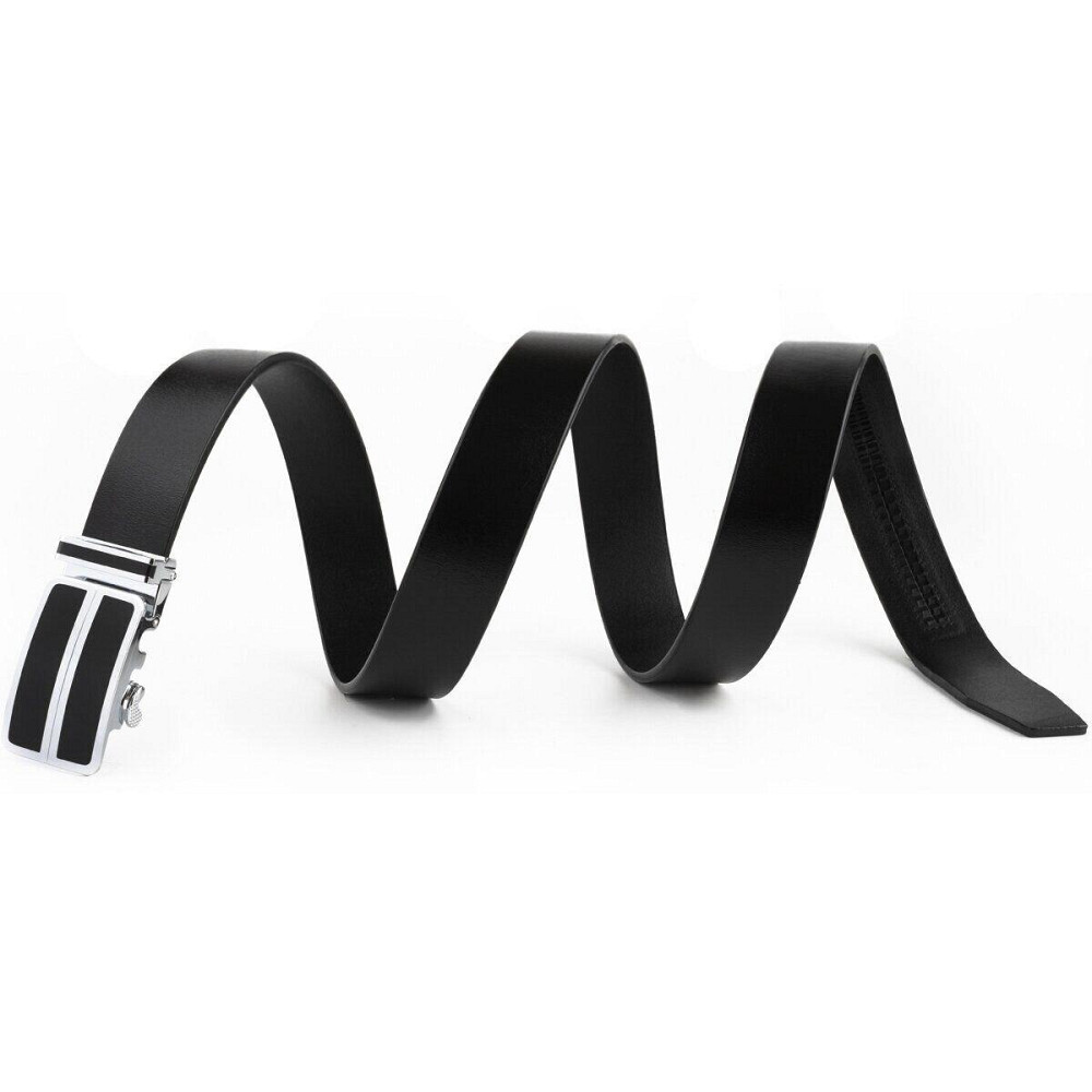 Ремень мужской с автоматической пряжкой и черными вставками Vintage 20281 Черный Киев - изображение 5