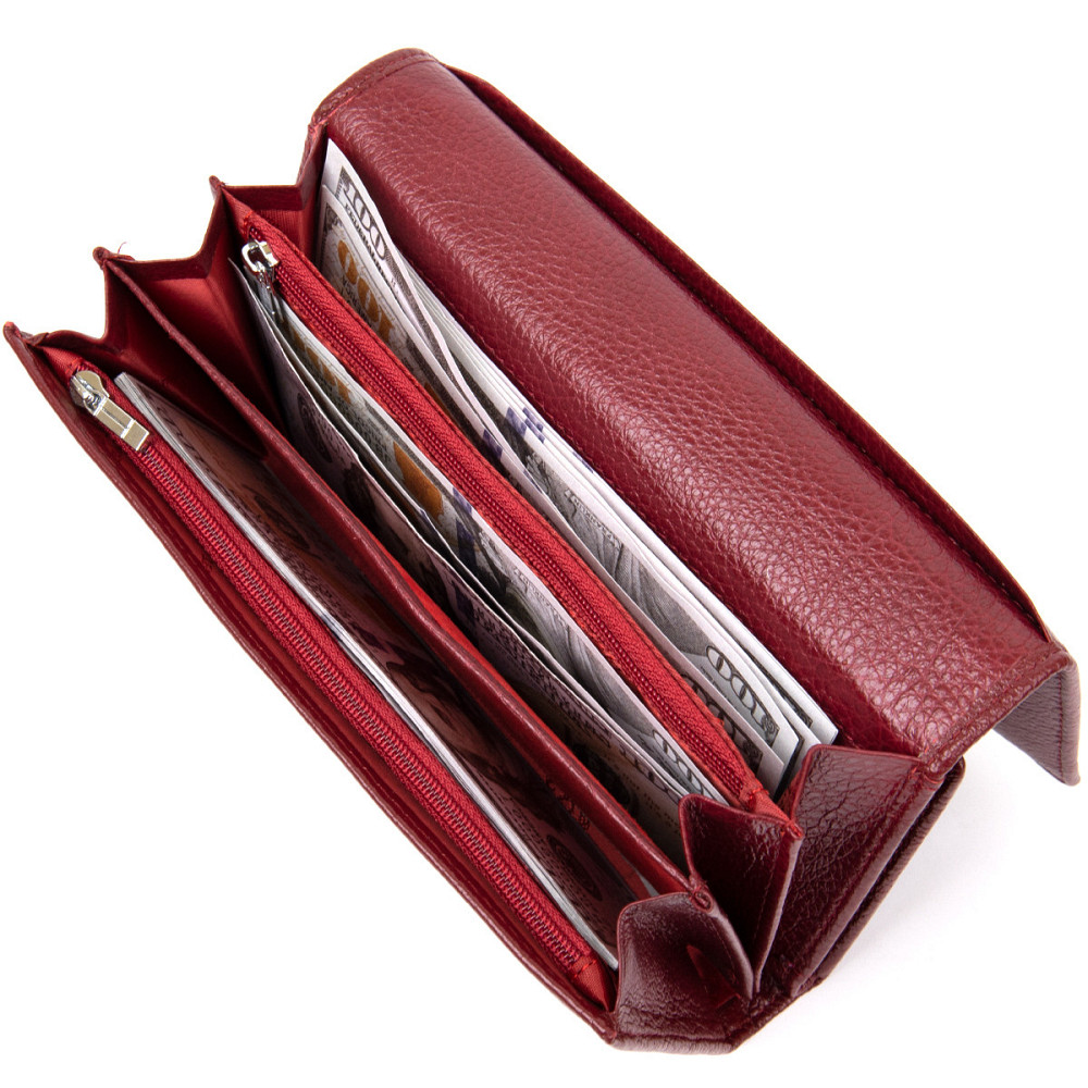 Сучасний гаманець для жінок ST Leather 19392 Темно-червоний Київ - фото 7
