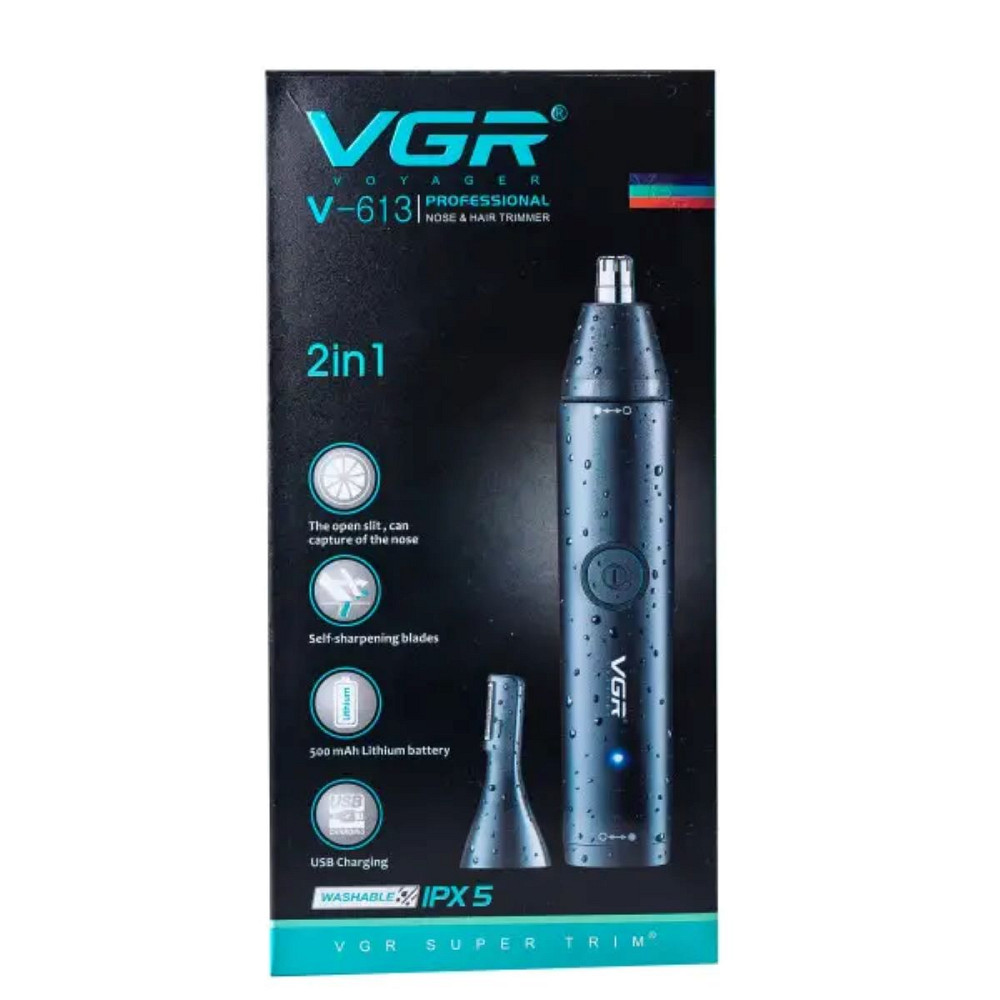 VGR Тример для носата вух VGR V-613 акумуляторний 5 Вт з насадками Коломия - фото 2