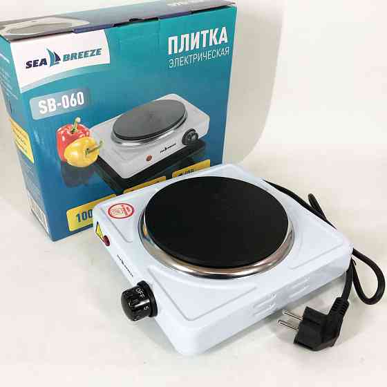 Переносна електрична плита Sea Breeze SB-060 белая, Дискова плита для дому Портативна електро FU-33 Івано-Франківськ