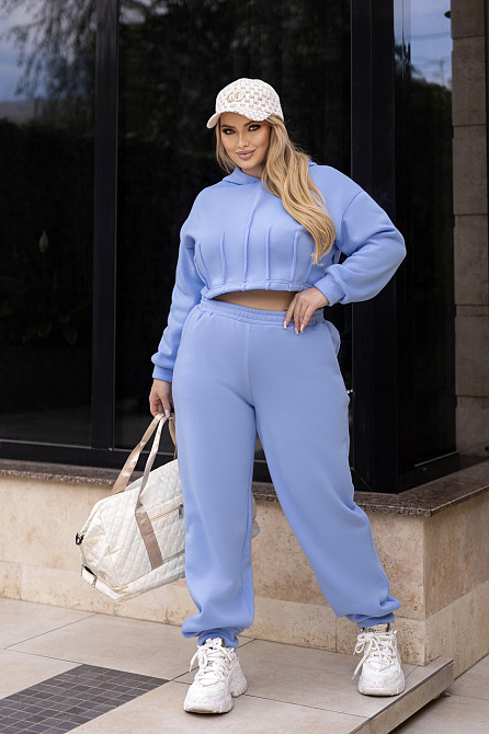 Спортивний костюм на флісі з коротким худі "Navi" | Батал | Розпродаж моделі Київ - фото 2