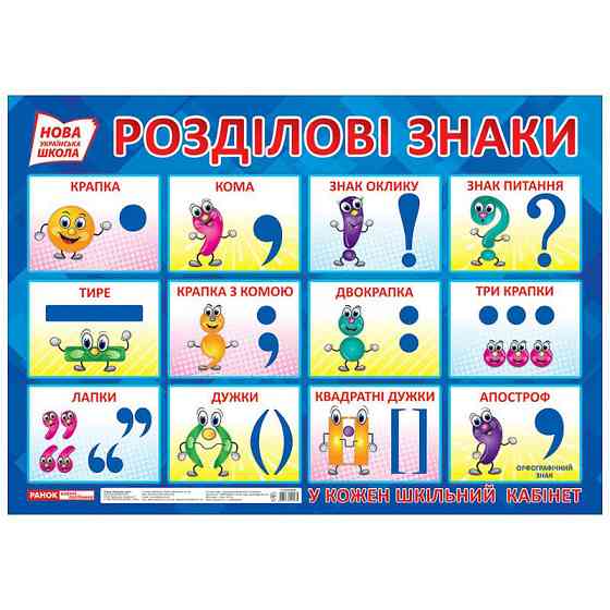 Учебный плакат Разделительные знаки 15104144 формат 50 х 70 см Винница