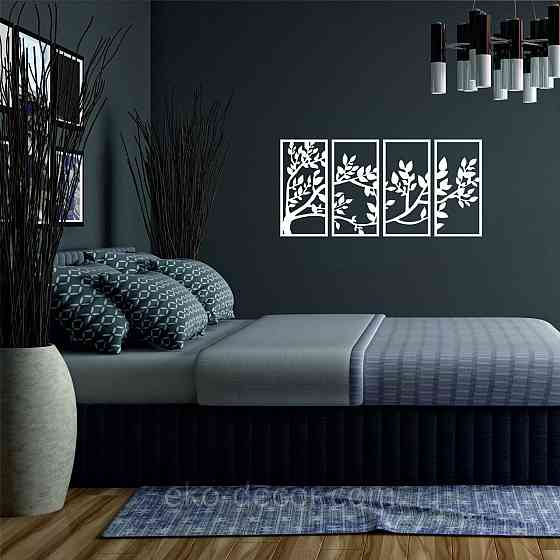 Декоративне настінне Панно «Весна», Декор на стіну 90*187 см, Білий Київ