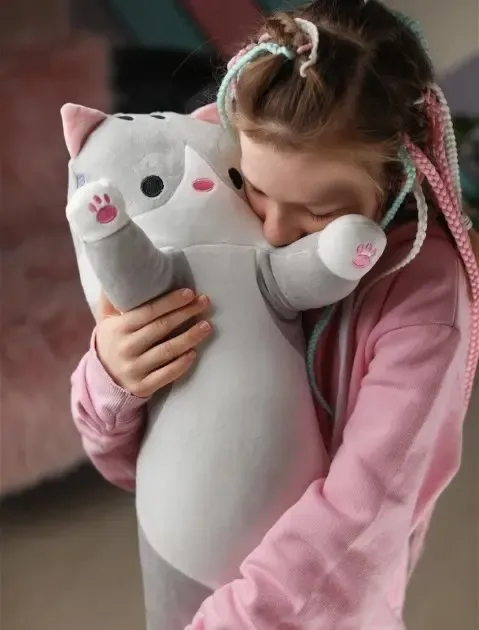 Kipo Мягкая Игрушка Кот Длинний 50см Подушка Обнимашка коричневый Коломия - фото 8