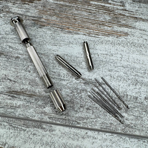 Ручная механическая мини дрель с 10 сверлами и цангами Киев