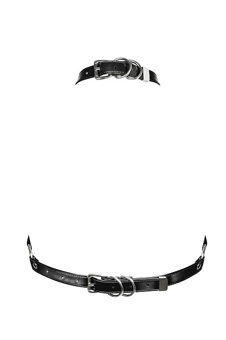 Портупея на груди Obsessive A740 harness black O/S, штучна шкіра Sex Aura Київ - фото 2