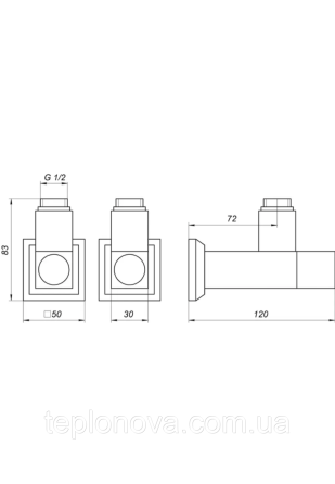 Крани Білі для рушникосушки LUX Solomon 1/2" White LUX Чернівці