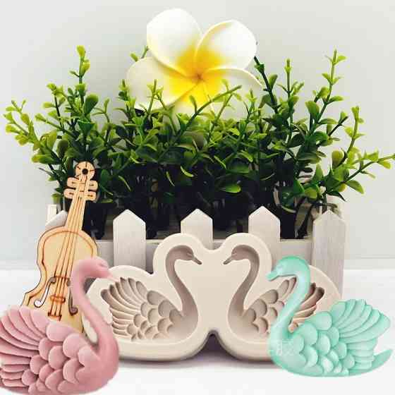 Молд силиконовый Лебеди 128 на 60 мм серый Киев