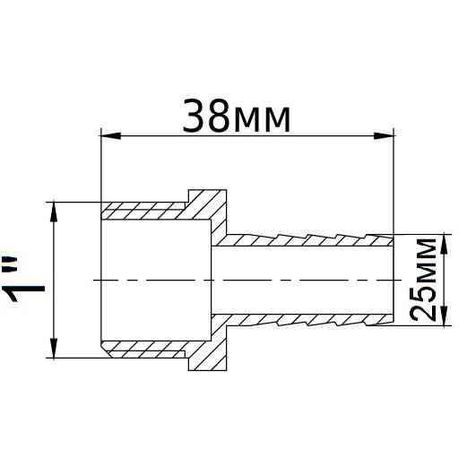 Штуцер латунний 1″ЗР х 25мм ливарний 1621Б (000020299) Київ
