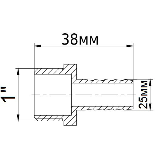 Штуцер латунний 1″ЗР х 25мм ливарний 1621Б (000020299) Київ - фото 4