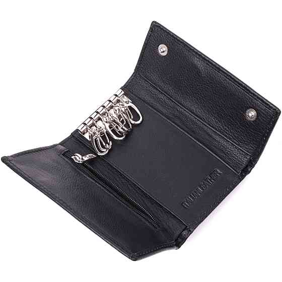Практичная ключница из натуральной кожи ST Leather 22483 Черный Киев