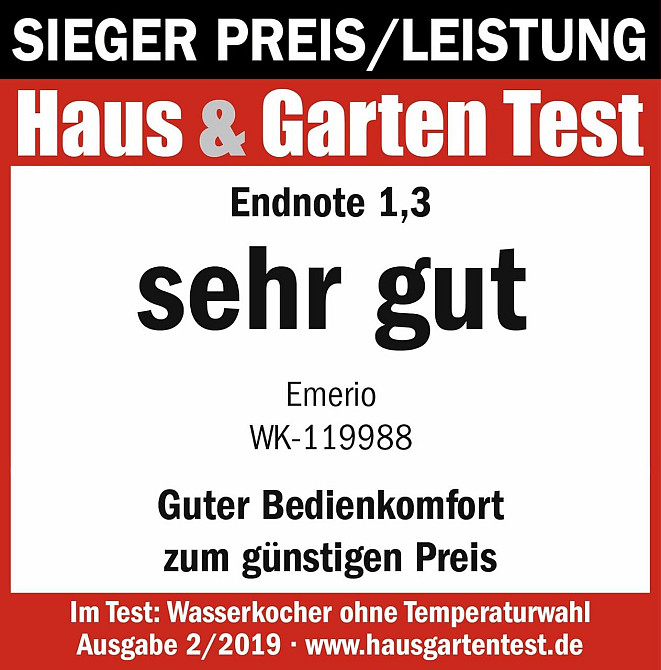 Електрочайник скляний 1,7 л, 2200 Вт, з синім LED-підсвічуванням, автоматичним вимкненням, боросилікатне скло EMERIO Київ - фото 8