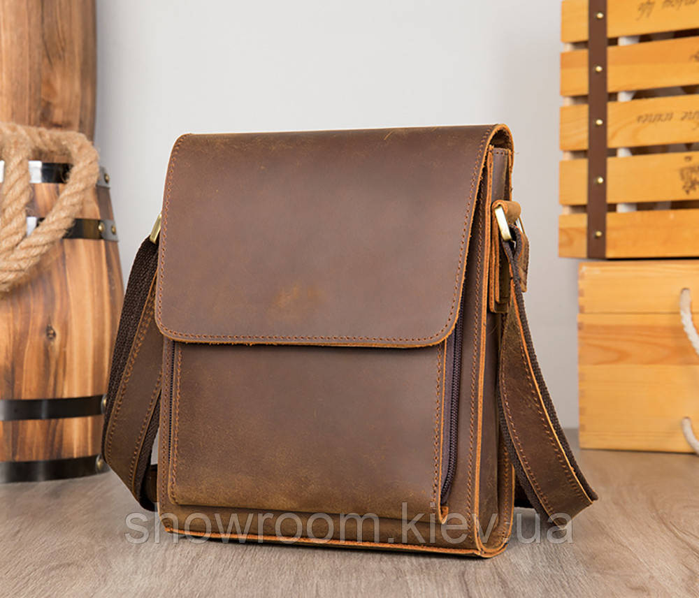 Сумка кожаная мужская средних размеров Wild Leather (7433) коричневый Киев - изображение 7