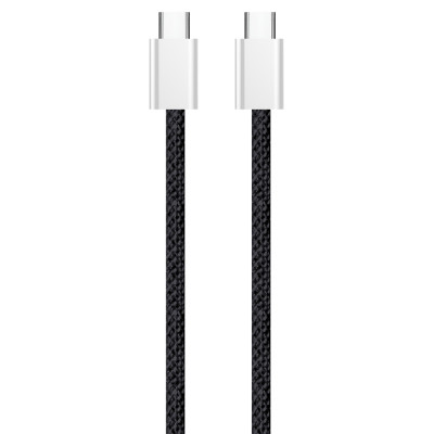 Дата кабель USB-C to USB-C 2.0m (braided cotton) (PD Fast Charging 60W) 3.0А black ColorWay (CW-CBPDCC068-BK) Вінниця - фото 2