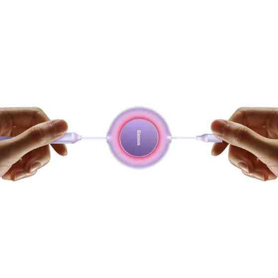 Кабель Baseus Bright Mirror 2 Series Retractable 3-in-1 Fast Charging  Data Cable USB to M+L+C 66W 1.1m Purple Київ