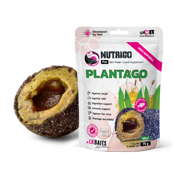 LK Baits Pet Nutrigo Plantago Mini Функціональні ласощі для собак дрібних порід з сиропом подорожника (Ø 15 мм), 75 г Київ