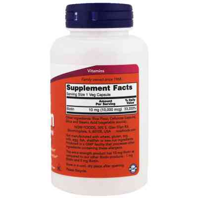 Вітамін Now Foods Біотин (В7) 10000 мкг, 120 гелевих капсул (NOW-00479) Вінниця