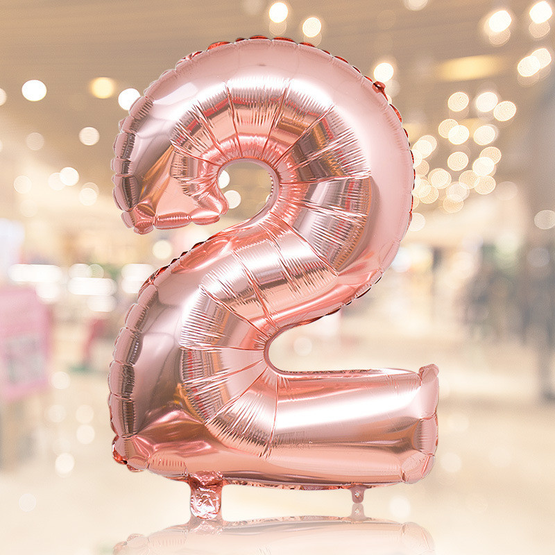 Кулька цифра 2 фольгована 32 дюйма рожеве золото Київ - фото 2