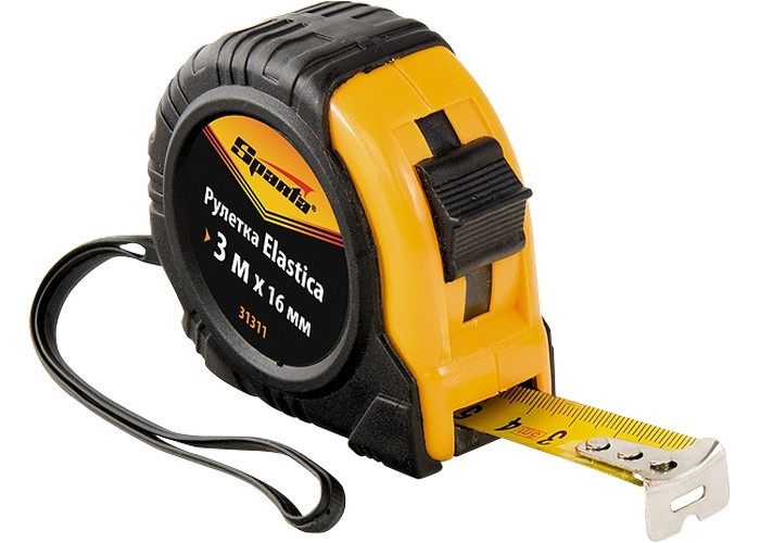Рулетка Elastica, 10 м х 25 мм, обрезиненный корпус SPARTA Полтава - изображение 1