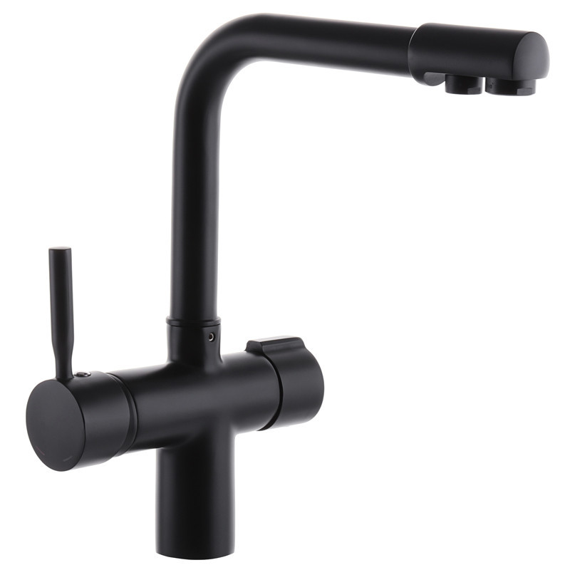 Змішувач для кухні під осмос Haiba латунь HANS 021 з вих. для питної води чорний/латунь (HB0820) Чернівці - фото 1