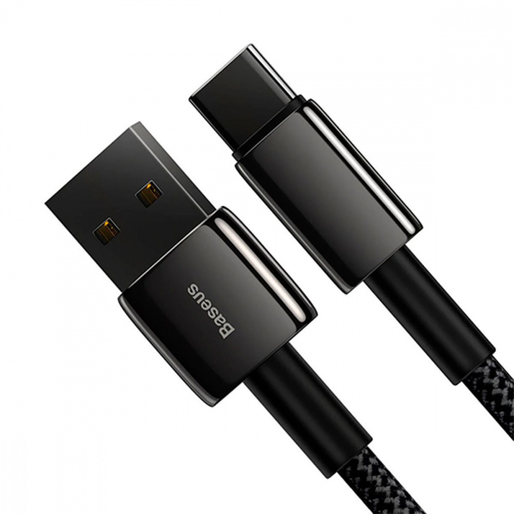 Кабель Baseus Tungsten Gold Fast Charging Lightning 2.4A 2м чорний Львів - фото 6