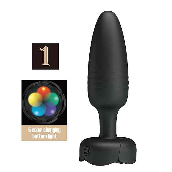 Анальный вибратор Pretty Love Tarion с мерцающей подсветкой, черный, 12.5 х 3.4 см Sex Aura Киев