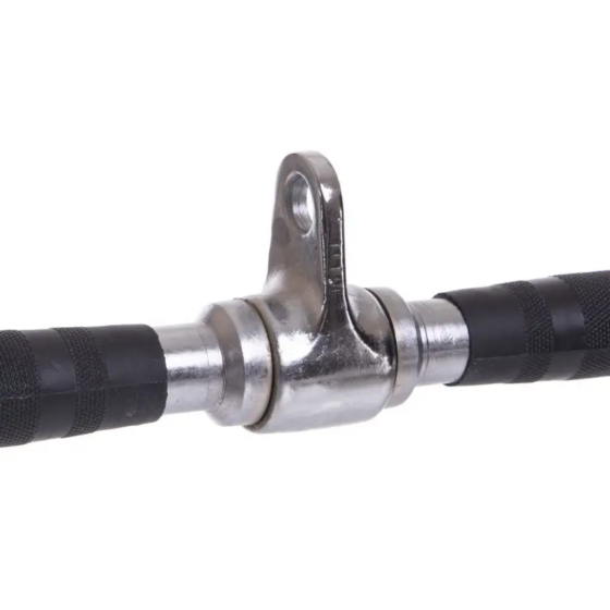 Ручка для верхньої тяги York Fitness 60см з паралельним хватом вигнута з гумовими рукоятками, хром Киев