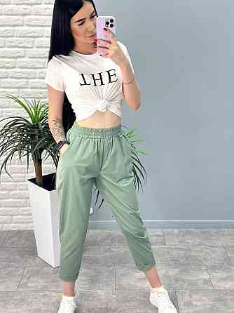 Літні штани з підворотом "Hunter" оптом | Норма | Розпродаж моделі Фісташковий, 46-48 Київ