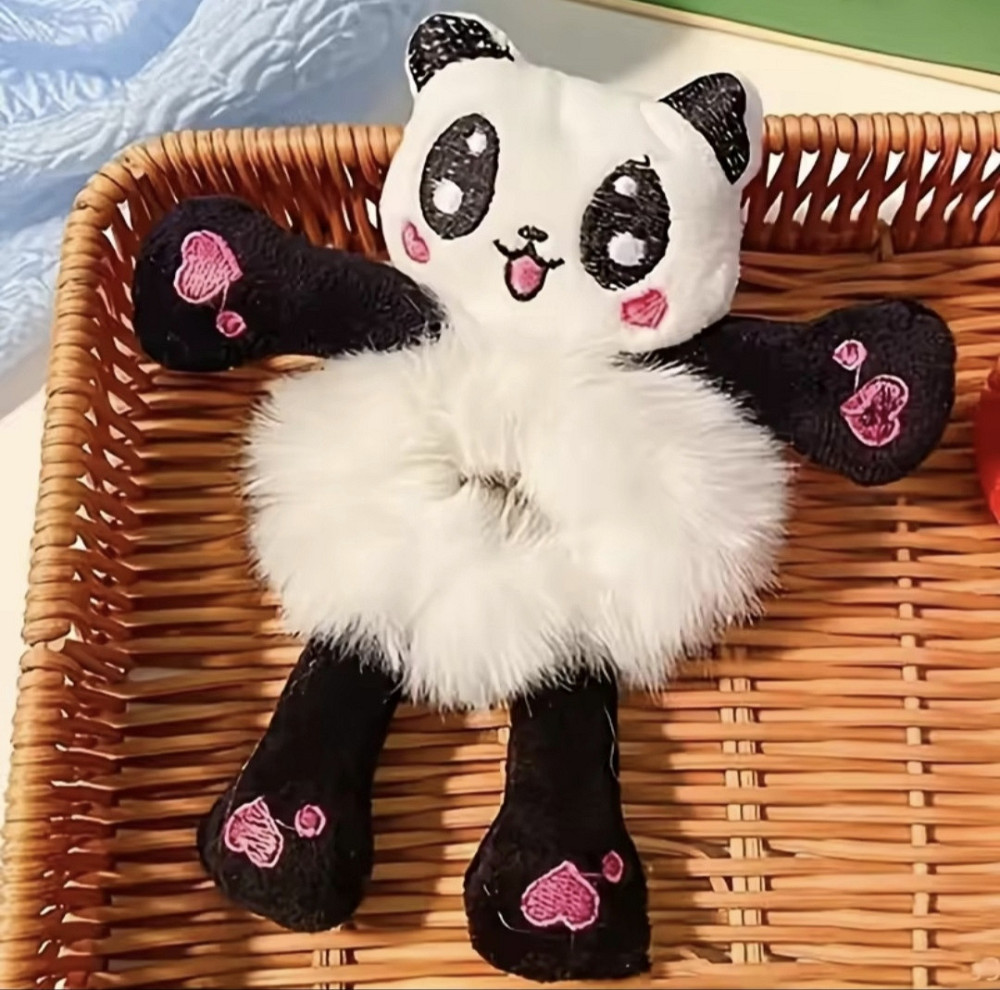 Плюшевые резинки для волос в виде животных Черно-белый Смела - изображение 2