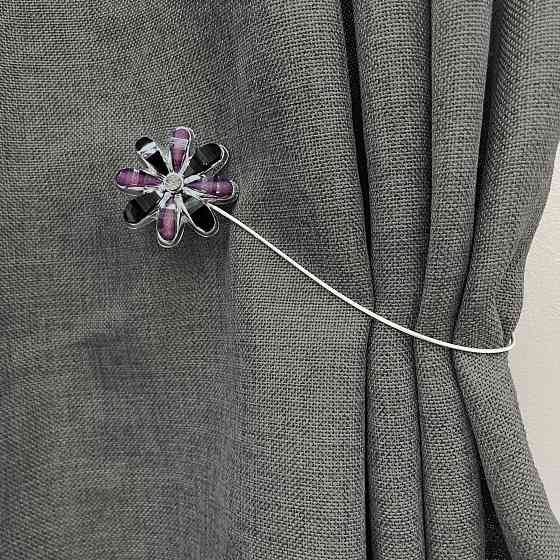 Магніти для штор та гардин "Квітка" набір 2 шт Чорний з фіолетовим (81-250) Київ