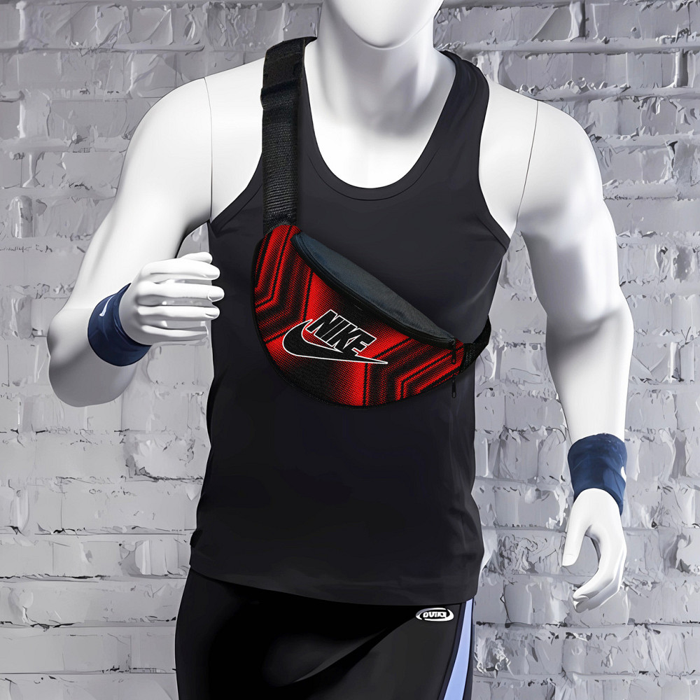 Сумка-бананка Nike чоловіча/жіноча спортивна 32×16 см з розширювачем поясна сумка або сумка через плече (3738) Київ - фото 1