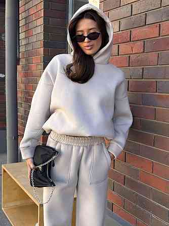 Базовий жіночий костюм з об’ємним худі Сірий 48/52 Харків