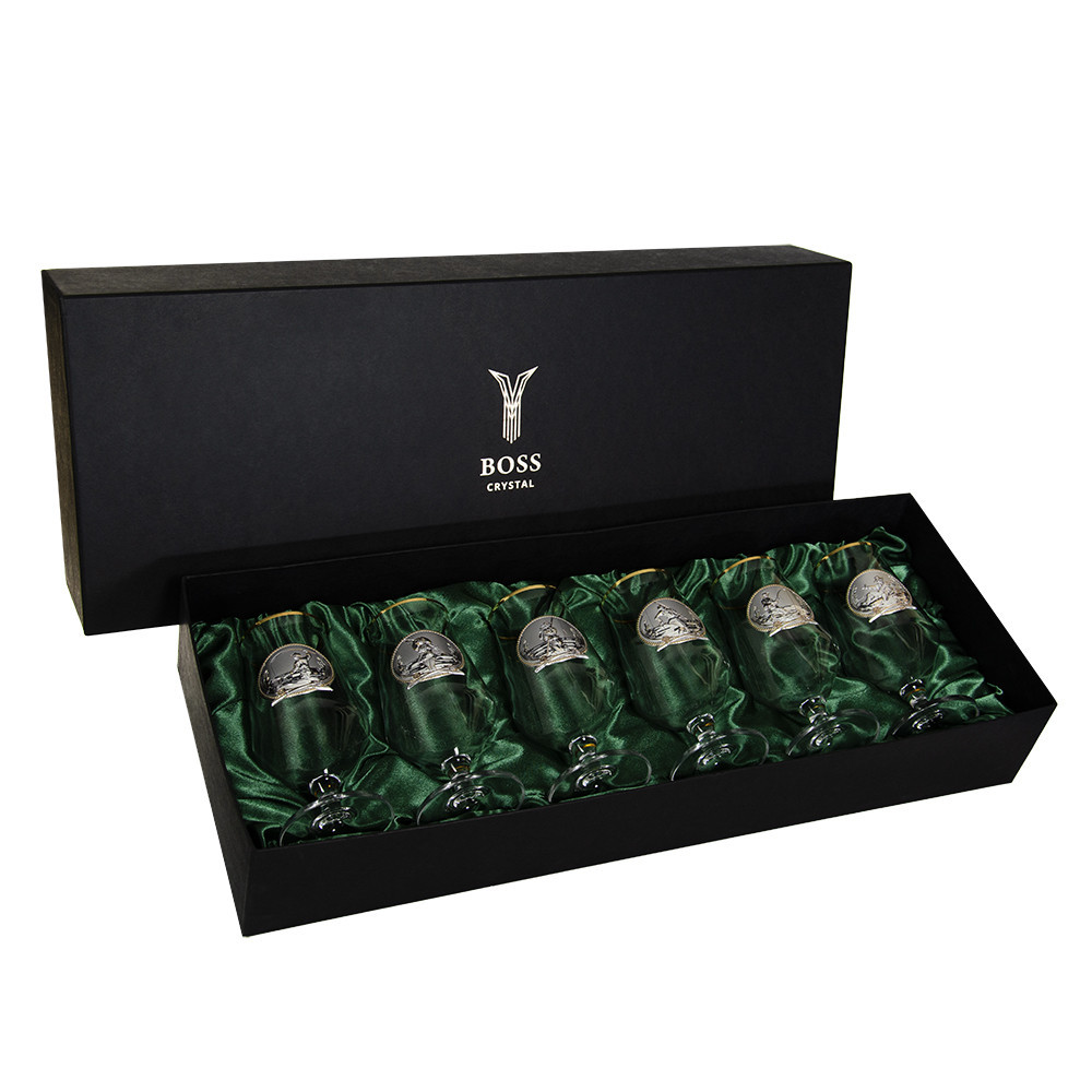 Набір для пива “FISHERMAN” 6 келихів 470 мл, кришталь, золото Рівне - фото 1