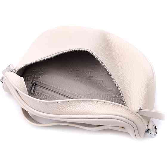 Жіноча сумка через плече в класичному кольорі з натуральної шкіри Vintage 22656 Білий Київ