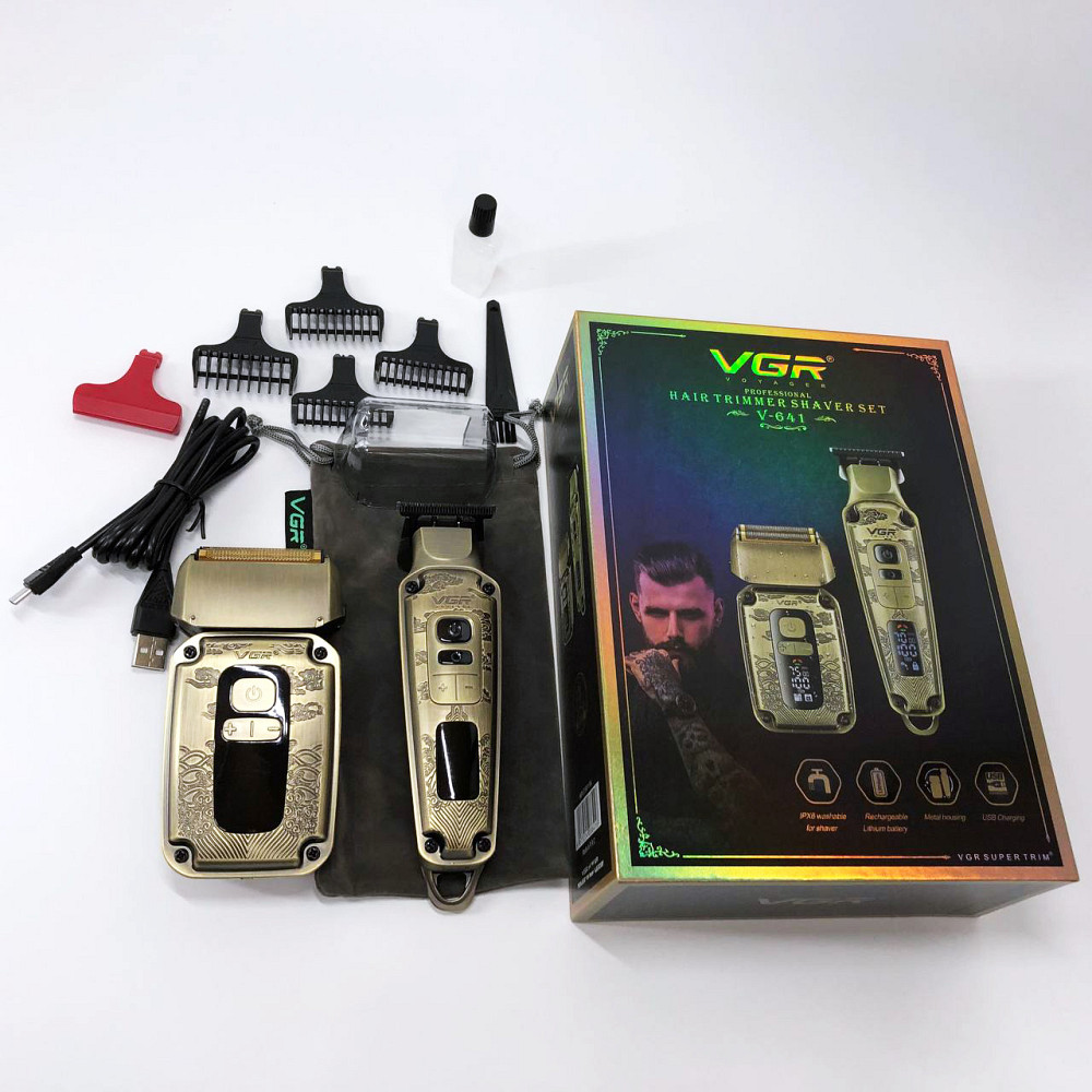 Бездротова машинка для стрижки волосся VGR, Електрична машинка з насадкою для бороди IO-18 Львів - фото 11