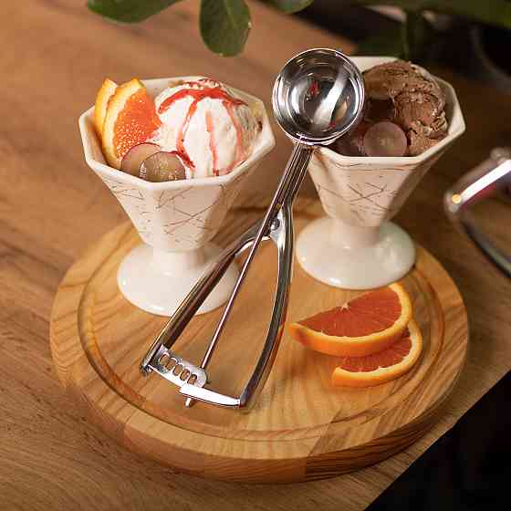 Zhongjing Кругла ложка для морозива 21×6.5×3.5 см з нержавіючої сталі HP-19-20-5.4x21.3CM Київ