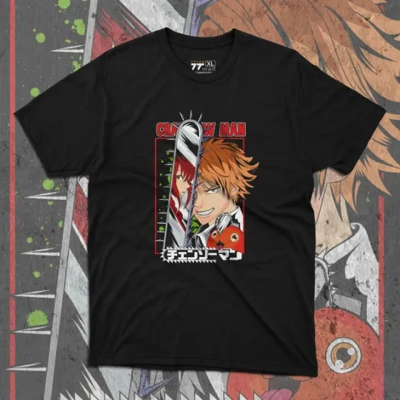 Футболка для подростка мальчика с принтом Человек Бензопила Денджи 2 Размер 160 Anime10481 Днепр