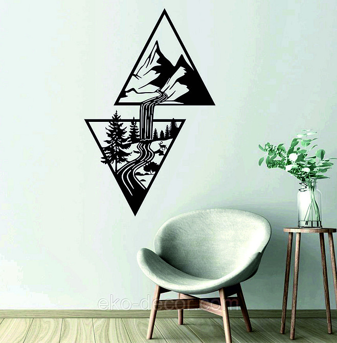 Декоративное настенное Панно «Водопад» Декор на стену 110*70 см, Черный Киев - изображение 3