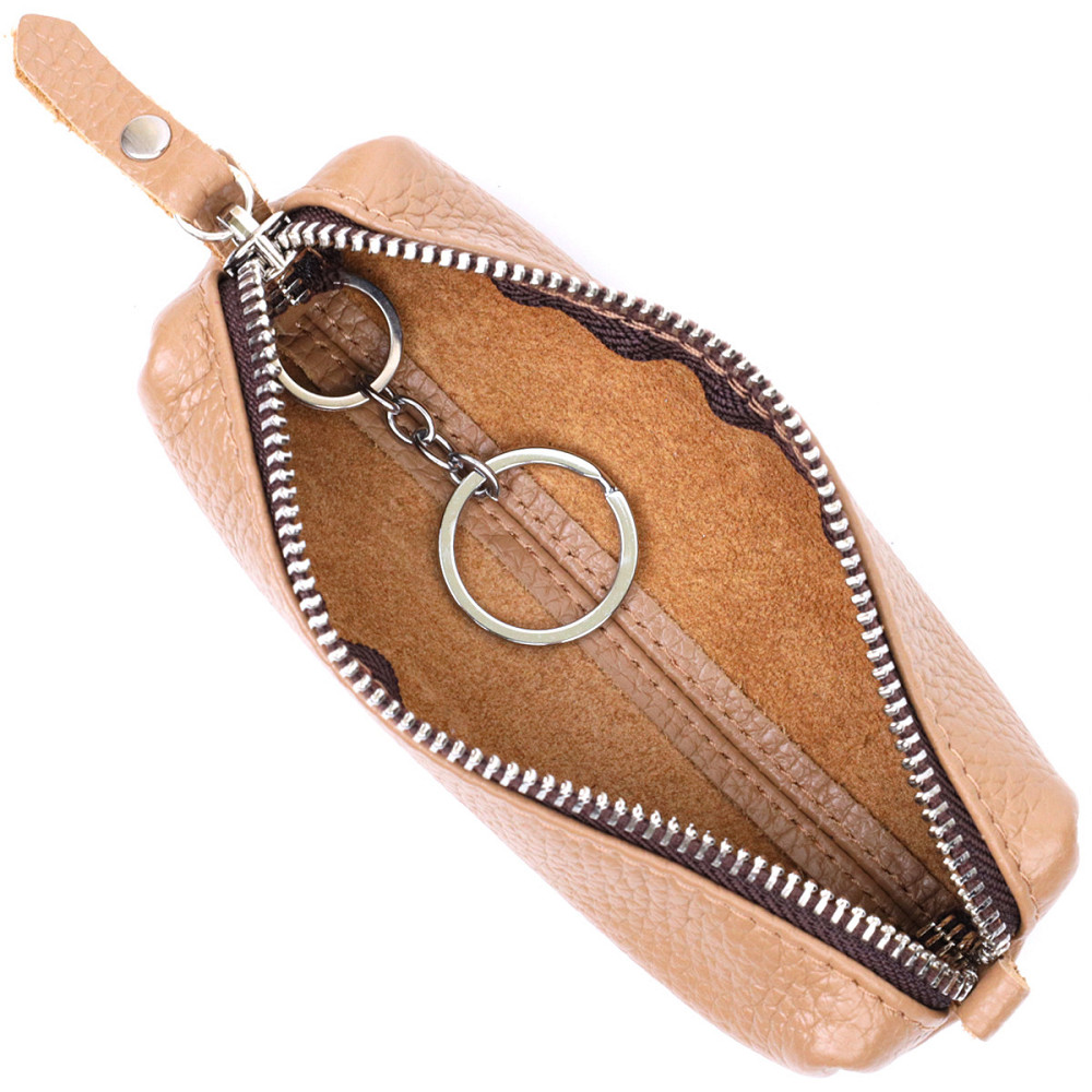 Оригинальная женская кожаная ключница GRANDE PELLE 11639 Бежевый Киев - изображение 3