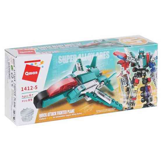 Дитячий Конструктор Qman 1412-1-6 транспорт, 79 дет  Fighter Plane Вінниця
