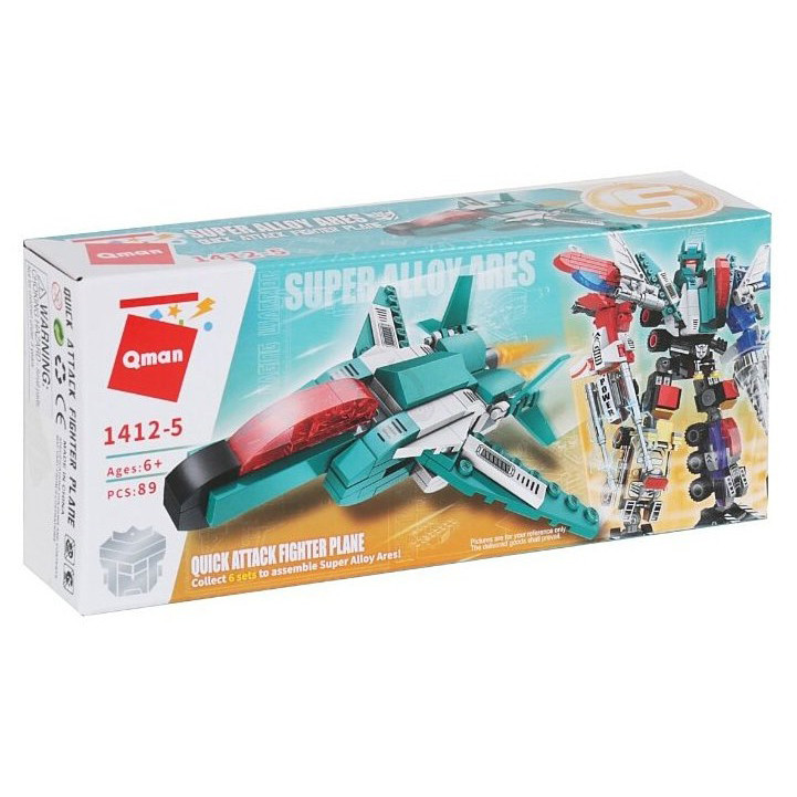 Дитячий Конструктор Qman 1412-1-6 транспорт, 79 дет  Fighter Plane Вінниця - фото 1